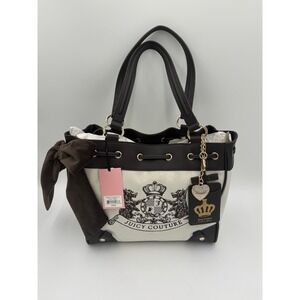Viral Juicy Couture Classic Scottie Dogs Tote Crystal Tan Brown Daydreamer Retro